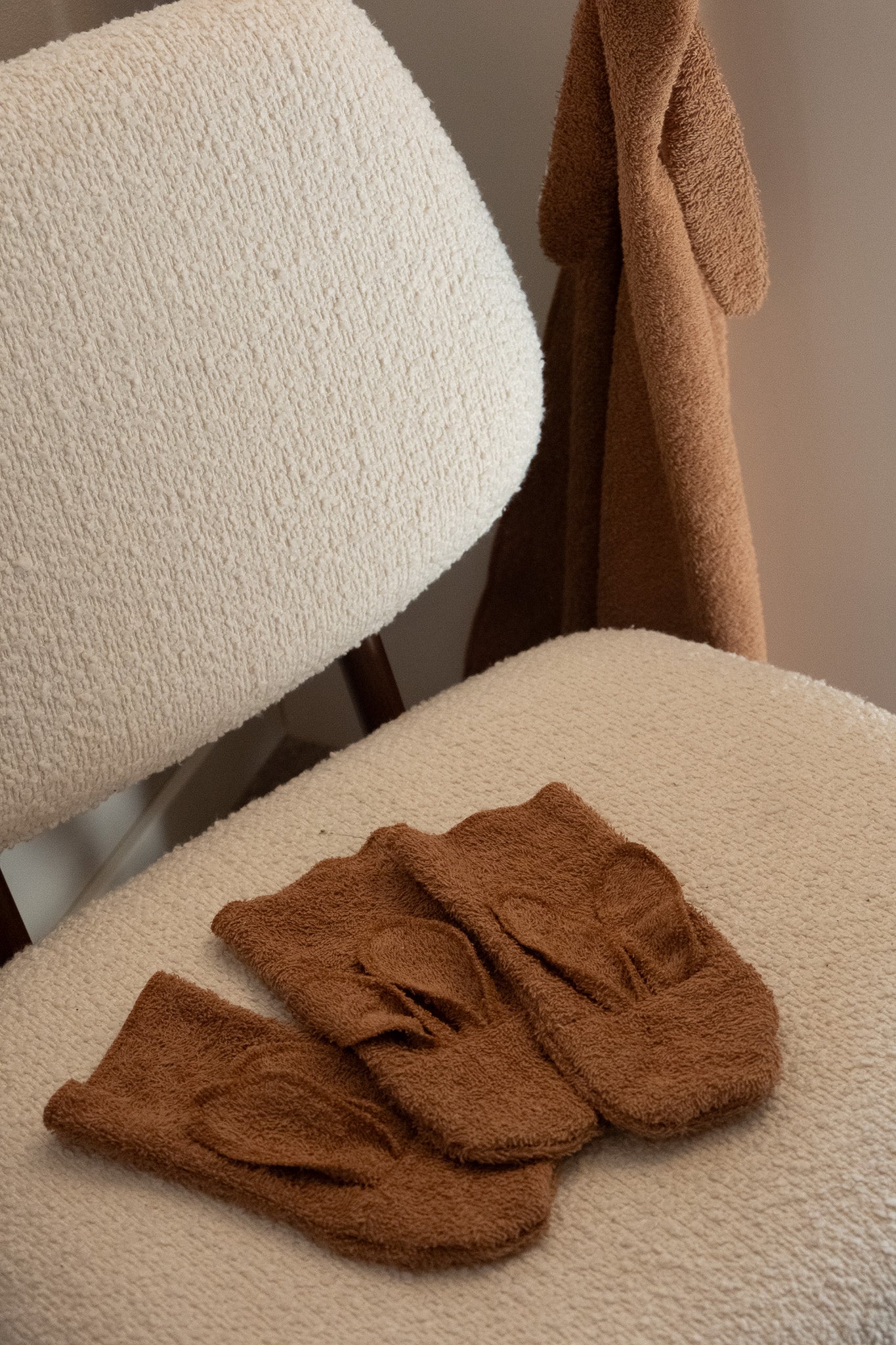 Washandjes Camel Brown knyn